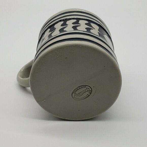 Williamsburg VA Souvenir Beer Mug Replica Grey /Cobalt Blue Pottery 1 L / 1 Qt - Picture 11 of 12